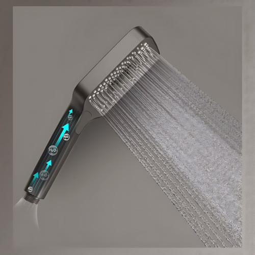 Чорний душовий набір 4 в 1 Black Bathroom Shower Set Piano Keys з тропічним душем і ручною лійкою, чорний - фото 7