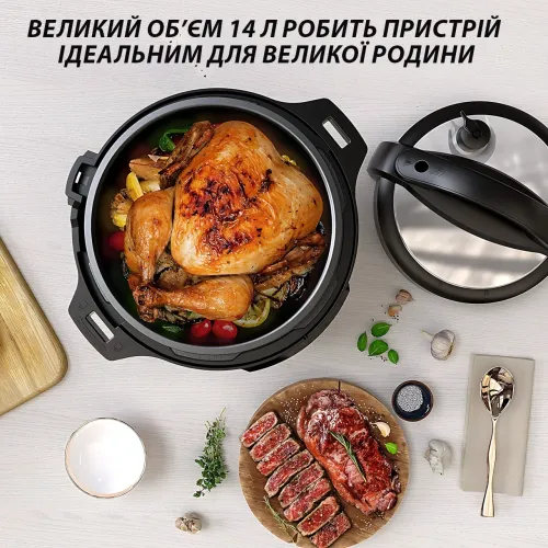 Мультиварка Hoffmans HM-721, 14 л, 2400 Вт, з дисплеєм, електронне керування, антипригарна чаша - фото 6