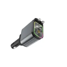 Автомобільний зарядний пристрій Ofottofo ZL-07, 66 Вт, 4-в-1, з кабелем Type-C та iPhone, підсвіткою