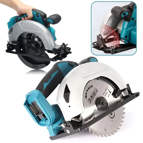 Акумуляторна циркулярна пила KRAFFTEC 48 V, 800 Вт, 10800 об./хв, диск 185 мм, глибина різання 45 мм, 2 акб