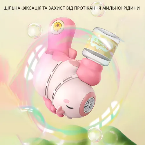 Детский автоматический пистолет-пулемёт Капибара для мыльных пузырей AND 363-66, 3 AA Розовый - фото 6