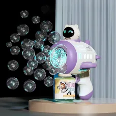 Дитячий автоматичний пістолет-кулемет для мильних бульбашок Toy Bubble Gun AND 388-10 з підсвіткою і звуком Фіолетовий