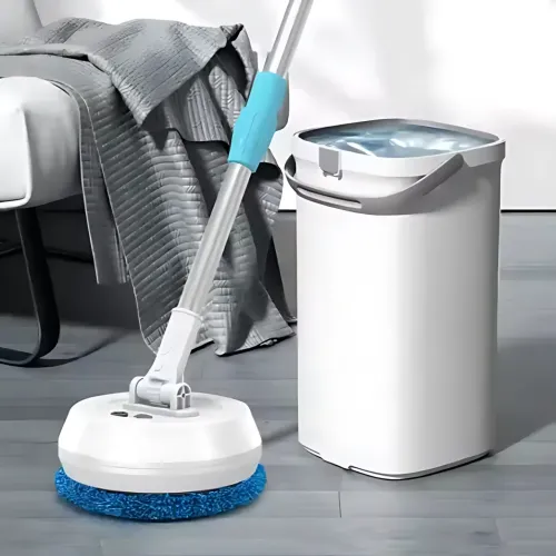 Електрична бездротова швабра AND-089, акумуляторна, 2 в 1, обертова насадка, USB-зарядка, білий - фото 3