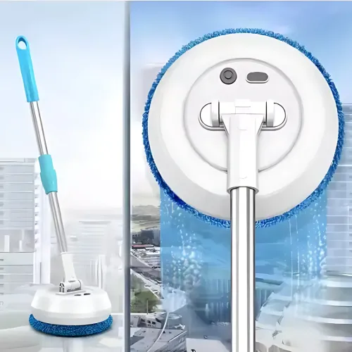 Електрична бездротова швабра AND-089, акумуляторна, 2 в 1, обертова насадка, USB-зарядка, білий - фото 8