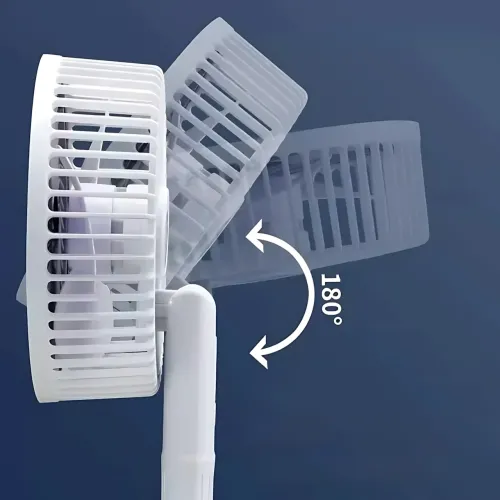 Вентилятор Mini USB Fan XL-1293 дротовий, з прищіпкою, безщітковий мотор, 3 швидкості, поворот 120°, білий - фото 4