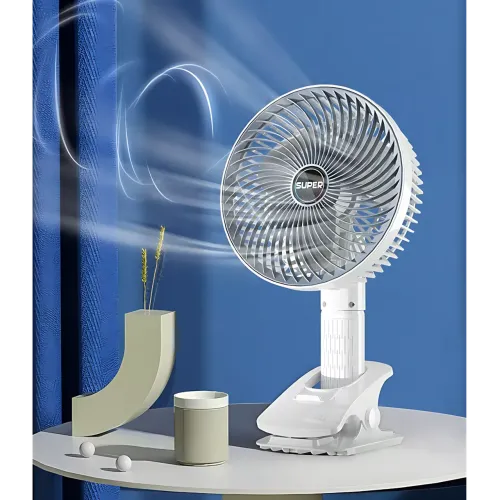 Вентилятор Mini USB Fan XL-1293 дротовий, з прищіпкою, безщітковий мотор, 3 швидкості, поворот 120°, білий - фото 14