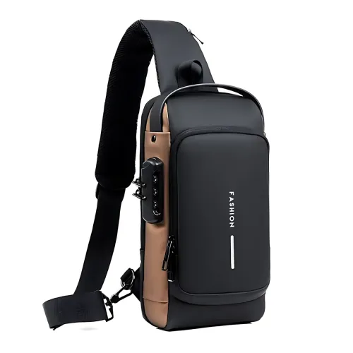 Нагрудна сумка Backpack AND XL1228 з протиприпасованим кодовим замком, рюкзак з USB, водовідштовхувальний - фото 2