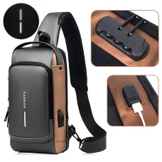 Нагрудная сумка Backpack AND XL1228 с противоугонным кодовым замком, рюкзак с USB, водоотталкивающий