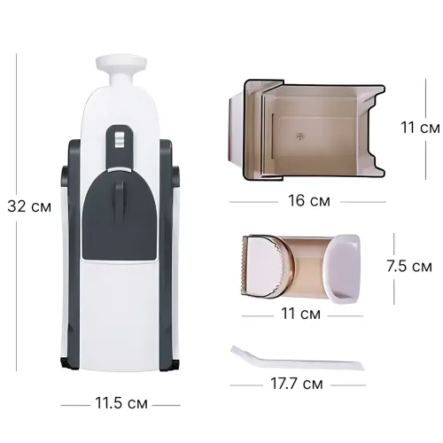 Многофункциональная овощерезка-слайсер 4в1 Delimano Brava Spring Slicer, регулируемая толщина 0,1–8 мм - фото 10