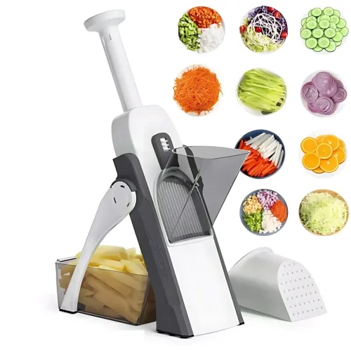 Многофункциональная овощерезка-слайсер 4в1 Delimano Brava Spring Slicer, регулируемая толщина 0,1–8 мм - фото 6