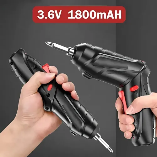 Акумуляторний шурупокрут 3.6 V 1800 мА·год USB, 47-в-1: реверс, LED-підсвітка, кейс, насадки, викрутка-дриль - фото 5