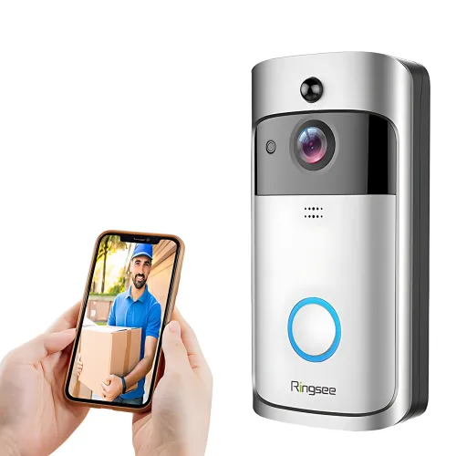 Відеодомофон Wi-Fi V5 720P з нічним баченням, датчиком руху, акумулятором, голосовим викликом - фото 4