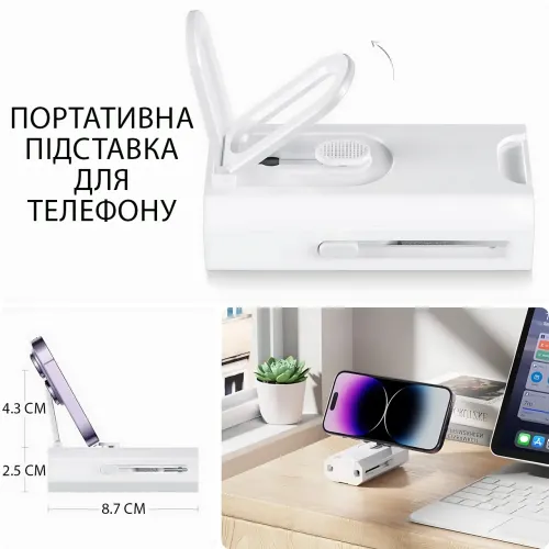 Набор для чистки гаджетов 8-в-1 Cleaning Brush AND869 — для клавиатур, наушников, экранов, с микрофиброй - фото 8