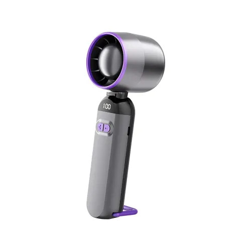 Ручний USB-вентилятор Turbo Fans LY-937, 5 швидкостей, складаний, 3000 мА·год, 5 Вт, сірий - фото 2