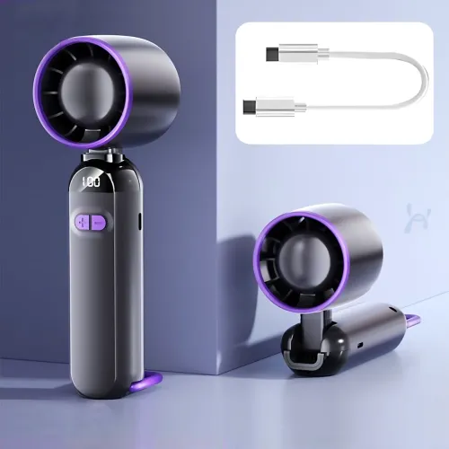 Ручний USB-вентилятор Turbo Fans LY-937, 5 швидкостей, складаний, 3000 мА·год, 5 Вт, сірий