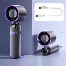 Ручний USB-вентилятор Turbo Fans LY-937, 5 швидкостей, складаний, 3000 мА·год, 5 Вт, сірий