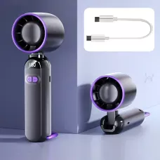 Ручний USB-вентилятор Turbo Fans LY-937, 5 швидкостей, складаний, 3000 мА·год, 5 Вт, сірий