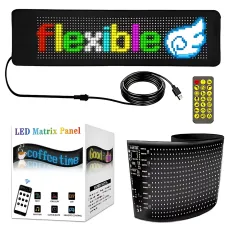 Гнучкий світлодіодний LED-дисплей ART-0566, RGB, Bluetooth керування з телефона та пульта, IP65, 37.4×9.2 см