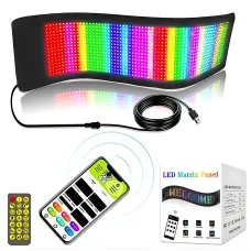 Світлодіодний гнучкий дисплей ART-0567, RGB, Bluetooth, пульт, Type-C, водонепроникний, 59.5×12 см