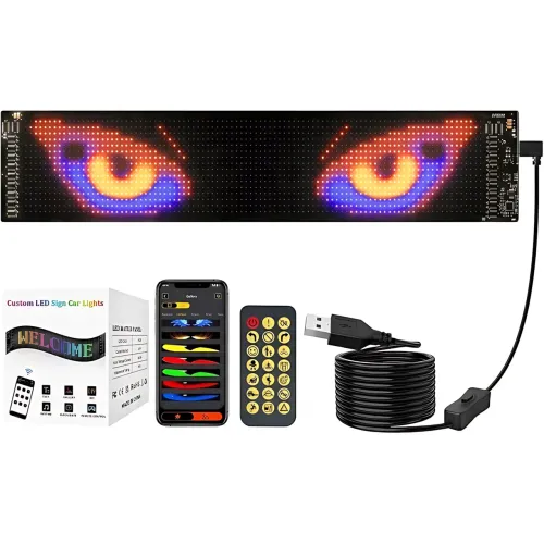 Гибкий LED-дисплей ART-0568 RGB, Bluetooth, Type-C, IP65, управление через телефон и пульт, 89.8×19.2 см - фото 2