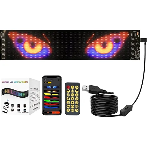 Гибкий светодиодный дисплей ART-0569, RGB, Bluetooth, IP65, управление пультом и телефоном, 133×19.2 см - фото 2