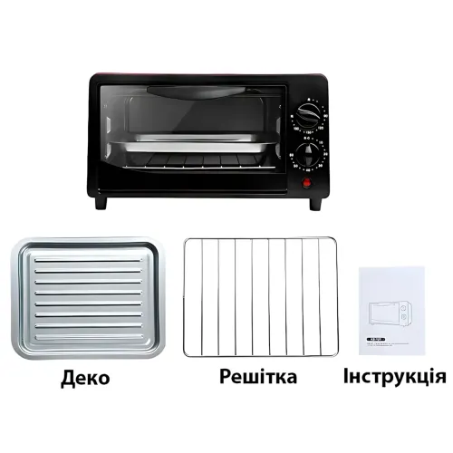Электропечь Atlanfa AT-7712 12 л, 600 Вт, 60–230°C, таймер до 60 мин, механическое управление, черный - фото 12