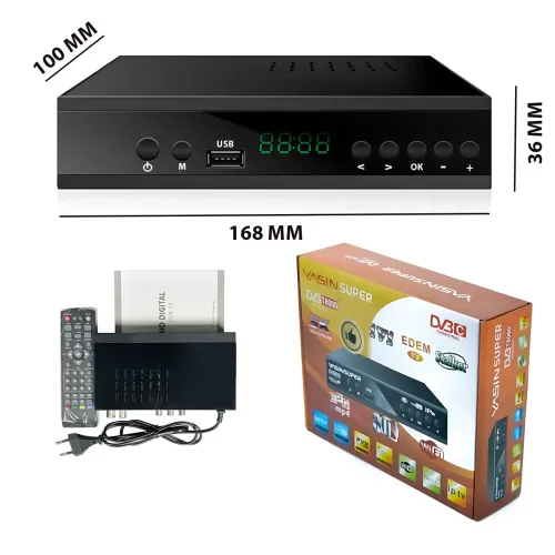 Цифрова приставка YASIN T8000 (DVB-T2) роз'єм під wi-fi, LED-дисплей, підтримка Dolby Digital, металева - фото 5