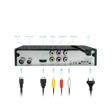 Цифрова приставка YASIN T8000 (DVB-T2) роз'єм під wi-fi, LED-дисплей, підтримка Dolby Digital, металева