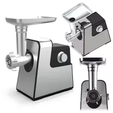 М'ясорубка електрична Hoffmans HM-276, 2000 Вт, з реверсом, штовхачем, насадкою для кебе, неіржавка сталь