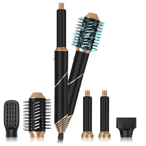 Hot Air Styler 6-в-1 — багатофункціональна фен-розчіска: сушить, укладає, завиває та згладжує, іонізація - фото 16