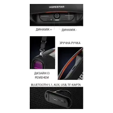 Бездротова Bluetooth-колонка Hopestar A60 100 Вт із мікрофоном, TWS, RGB-підсвіткою, захистом IPX6, з караоке
