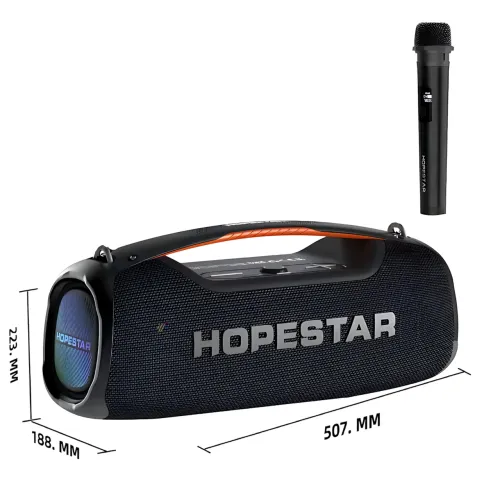Беспроводная Bluetooth колонка Hopestar A60 100 Вт с микрофоном, TWS, RGB-подсветкой, защитой IPX6, с караоке - фото 10