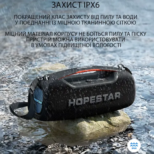 Бездротова Bluetooth-колонка Hopestar A60 100 Вт із мікрофоном, TWS, RGB-підсвіткою, захистом IPX6, з караоке - фото 6