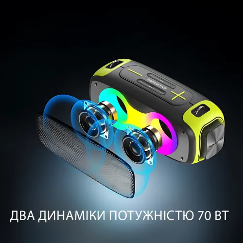 Портативна Bluetooth-колонка Hopestar A30 Party 70Вт, TWS, RGB-підсвітка, IPX6, 8800 мА·год, AUX, USB, BT 4.0 Сірий - фото 6