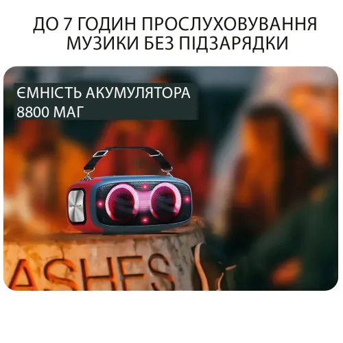 Портативна Bluetooth-колонка Hopestar A30 Party 70Вт, TWS, RGB-підсвітка, IPX6, 8800 мА·год, AUX, USB, BT 4.0 Сірий - фото 6