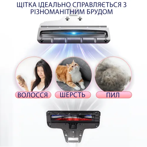Акумуляторний пилосос Crownberg CB-674 2500 Вт з турбощіткою й підсвіткою, контейнер 0.5 л, бездротовий - фото 9