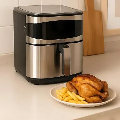 Фритюрниця аерофритюрниця Zepline ZP-216, 12 л, 4200 Вт, 2 ТЕНи, сенсорне керування, антипригарна, сталь - фото 9