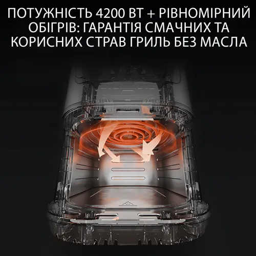 Фритюрниця аерофритюрниця Zepline ZP-216, 12 л, 4200 Вт, 2 ТЕНи, сенсорне керування, антипригарна, сталь - фото 7