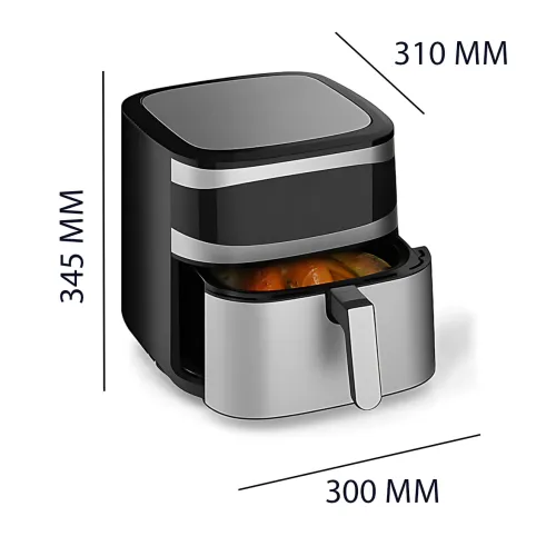 Фритюрниця аерофритюрниця Zepline ZP-216, 12 л, 4200 Вт, 2 ТЕНи, сенсорне керування, антипригарна, сталь - фото 8