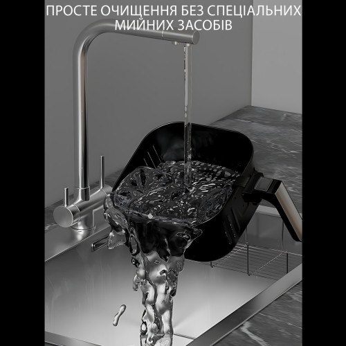 Аэрофритюрница Crownberg CB-5550, 5 л, 2000 Вт, сенсорная, 8 программ, аэрогриль без масла, черный - фото 3