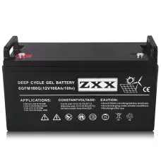 Гелевый аккумулятор ZXX 12В 100Ah AGM Gel, необслуживаемый, низкий саморазряд, для ИБП, электромобилей