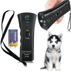 Відлякувач собак ZF 853E/5039 Super Ultrasonic Dog Chaser 3в1 — ультразвук 25 кГц, лазер, ліхтарик, до 5 м