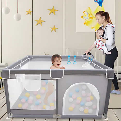 Детский манеж 180×120 см с мягким дном, защитной сеткой, складной игровой центр для малышей от 6 мес. до 3 лет - фото 6