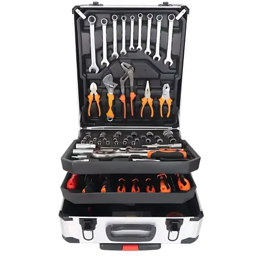 Професійний набір інструментів Tool Set 235 в алюмінієвій валізі на колесах, хромо-ванадієва сталь - фото 12