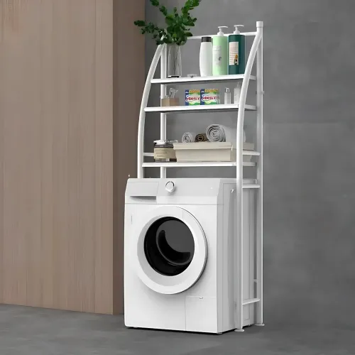 Полиця-стелаж підлогова над пральною машиною Laundry Rack 361 WO, 3 яруси, до 20 кг, 65×25×165 см, білий - фото 4