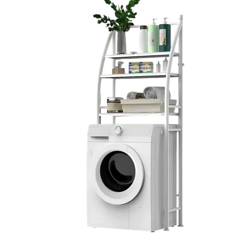 Полиця-стелаж підлогова над пральною машиною Laundry Rack 361 WO, 3 яруси, до 20 кг, 65×25×165 см, білий - фото 4