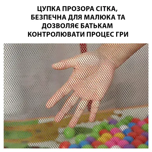 Дитячий шестигранний манеж-шестигранник із м'яким дном і кишенею, блакитною, складаною, для дому та вулиці - фото 4