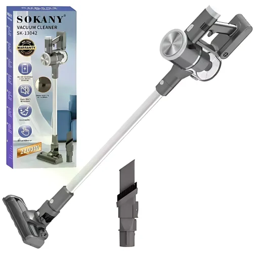 Вертикальний пилосос SOKANY SK-13042, 2200 Вт, ручний, акумуляторний, циклонний, контейнер 0,6 л, 3 насадки - фото 3