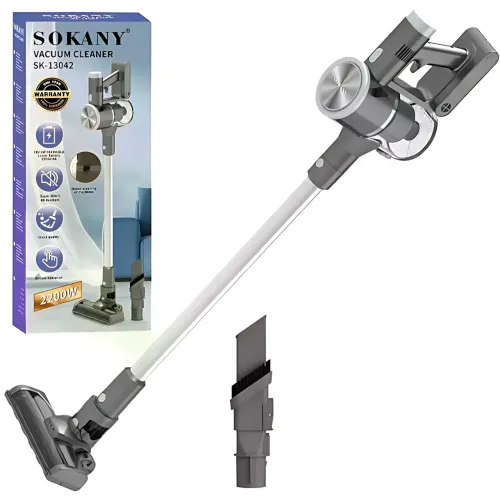 Вертикальний пилосос SOKANY SK-13042, 2200 Вт, ручний, акумуляторний, циклонний, контейнер 0,6 л, 3 насадки - фото 4