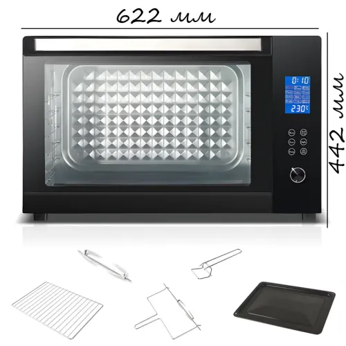 Електрична настільна духовка Sokany SK-10011, 50 л, 1700 Вт, з грилем, конвекцією, роженом і таймером - фото 6